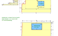 CAD Zeichnung der Laminam Arbeitsplatten und Wischleisten