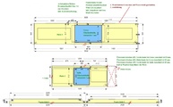 Zeichnung der Dekton Arbeitsplatten und zwei Fensterbänke aus Granit