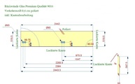 CAD Zeichnung der Silestone Glasrückwand