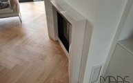Silestone Kaminabdeckplatten Eternal Calacatta Gold in Köln montiert