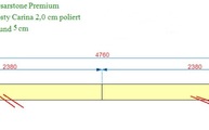 Zeichnung der zweiten Caesarstone Fensterbank