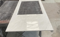 Produktion - Ausschnitte in der Glem White Porcelanosa Arbeitsplatte
