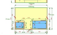 CAD Zeichnung der zwei Quarz Arbeitsplatten und Seitenwange