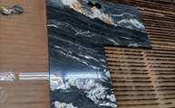 Produktion - L-förmige Belvedere Granit Arbeitsplatte