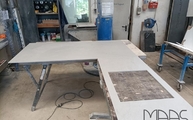 Produktion - L-förmige Kovik Dekton Arbeitsplatten