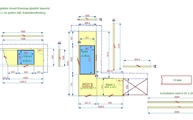 CAD Zeichnung der Granit Arbeitsplatten und Sockelleisten Imperial White