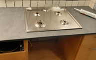 Gaskochfeld in der Jaddish Schiefer Arbeitsplatte