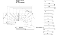 CAD Zeichnung der  2x viertelgewendelte Treppe in Köln