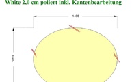 CAD Zeichnung der ovalen Granit Tischplatte