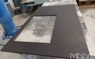 Produktion - Ausschnitt in der Keranium Dekton Arbeitsplatte