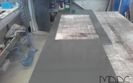 Produktion - Marengo Silestone Arbeitsplatte mit Ausklinkung und Ausschnitt