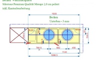 CAD Zeichnung der Silestone Waschtischplatte