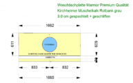 CAD Zeichnung der Marmor Waschtischplatte