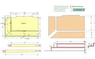 CAD Zeichnung der Granit Treppen und Podestplatte