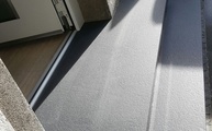 Geflammt+gebürstet Granit Treppen Nero Devil Black in Köln montiert