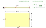 CAD Zeichnung der Marmor Arbeitsplatte und Wischleiste