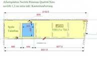 CAD Zeichnung der Neolith Arbeitsplatte