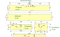 CAD Zeichnung der Laminan Waschtischplatten und Abdeckplatten