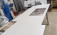 Produktion - Ausklinkungen in der Nolita Silestone Arbeitsplatte