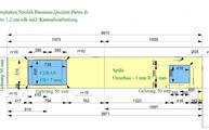 CAD Zeichnung der Küchenzeile mit Neolith Arbeitsplatten