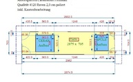 CAD Zeichnung der Küchenzeile mit Caesarstone 4120 Raven Arbeitsplatte