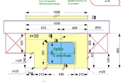 CAD Zeichnung der Granit Waschtischplatte und Sockelleiste