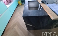 Unterbauspüle in der Granit Arbeitsplatte Tempest Black
