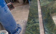 Produktion - 2 cm dicke Vitoria Regia Granit Arbeitsplatten