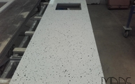 Produktion - Polierte YU002 Terrazzo White Diresco Arbeitsplatte