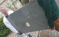 Lieferung in Königstein im Taunus der Atlantis Sky Blue Granit Waschtischplatte