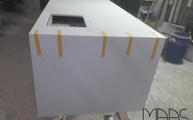 Produktion - Ardesia Bianco Laminam Arbeitsplatte mit Seitenwange