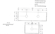 CAD Zeichnung der zwei Granit Waschtischplatten