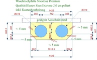 Zeichnung der Silestone Waschtischplatte