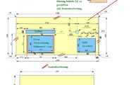 CAD Zeichnung der Arbeitsplatten mit Bleistiftrundung