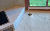 8868 Argos White CTX-BasicQuarz Arbeitsplatten in Kürten montiert