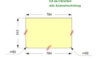 CAD Zeichnung der Tischplatte aus Dekton