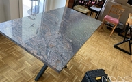 Montage in Leichlingen der Granit Tischplatte Paradiso Chiaro / Bash