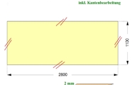 CAD Zeichnung der Silestone Tischplatte