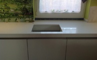 Polierte 1141 Pure White / Perfect White Caesarstone Arbeitsplatte