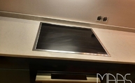 Ceranfeld in der Snowy Ibiza Silestone Arbeitsplatte