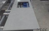 Produktion - Smoke Marazzi Arbeitsplatte mit Ausschnitt