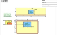 CAD Zeichnung der zwei Arbeitsplatten in Bakum