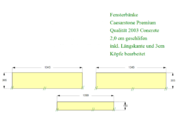 Zeichnung der drei Caesarstone Fensterbänke