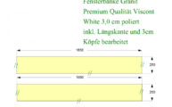 CAD Zeichnung der zwei Granit Fensterbänke