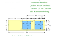 CAD Zeichnung der Caesarstone Waschtischplatte