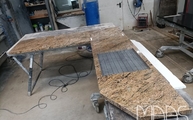 Produktion - Juparana Classico Rio Granit Arbeitsplatten
