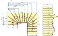 CAD Zeichnung der Granit Treppen für das Erdgeschoss