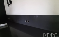 Montage der Compac Quarzagglo Rückwand Smoke Gray in Mettmann