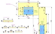 CAD Zeichnung der zwei Arbeitsplatten aus Granit