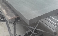 Produktion - SapienStone Tischplatten Malm Grey auf Gehrung